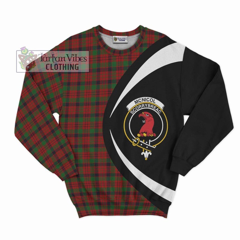 McNicol Tartan Sweatshirt with Family Crest Circle Style