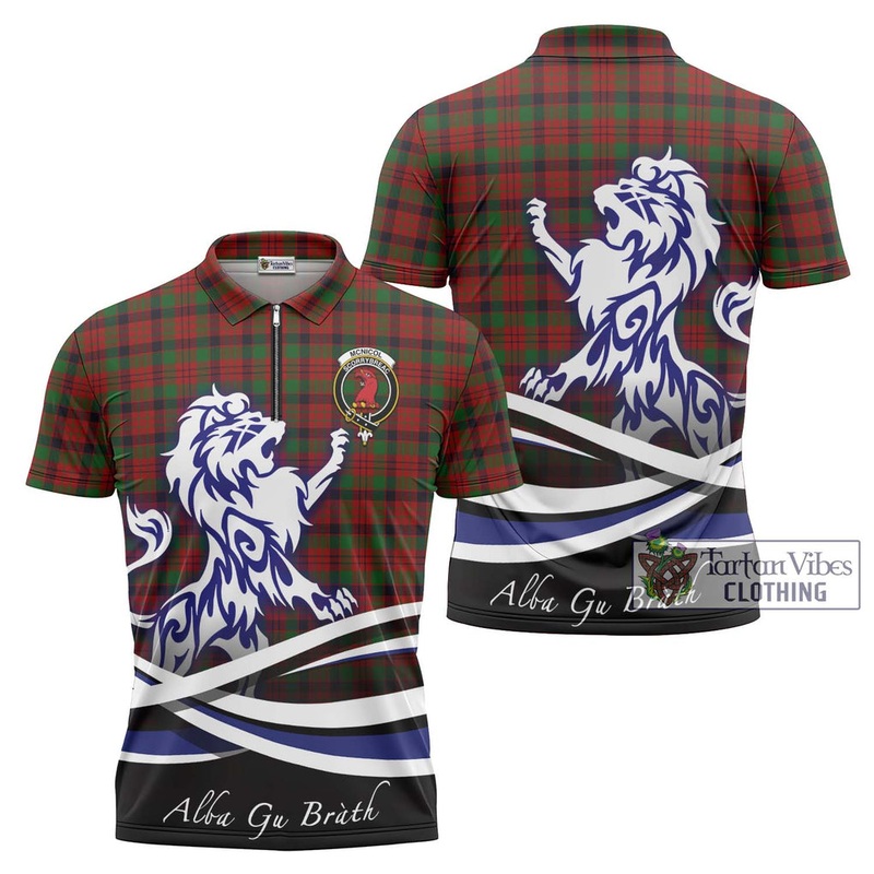McNicol Tartan Zipper Polo Shirt with Alba Gu Brath Regal Lion Emblem