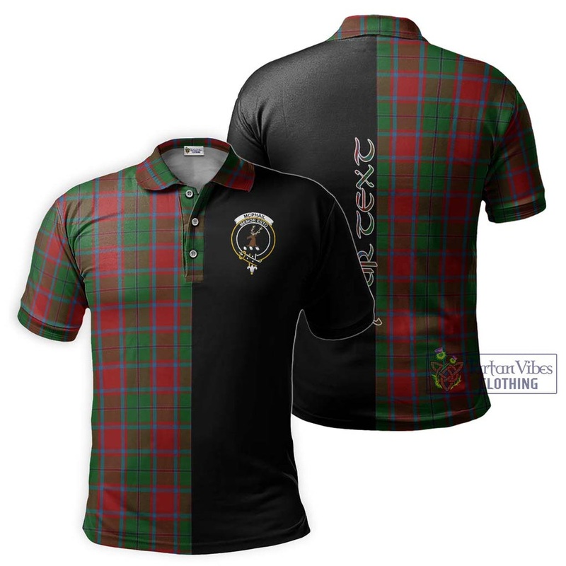 McPhail Blue Bands Tartan Polo Shirt with Family Crest and Half Of Me Style