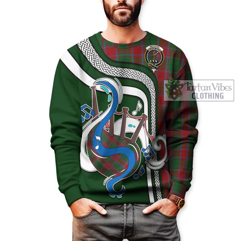 McPhail Blue Bands Tartan Sweatshirt with Epic Bagpipe Style