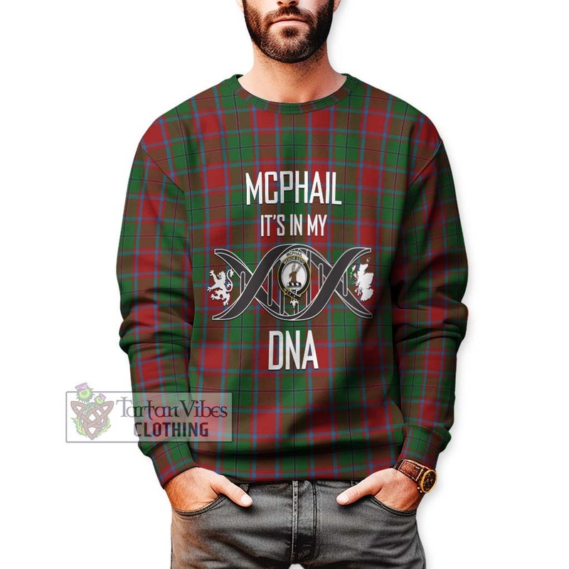 McPhail Blue Bands Tartan Sweatshirt with Family Crest DNA In Me Style