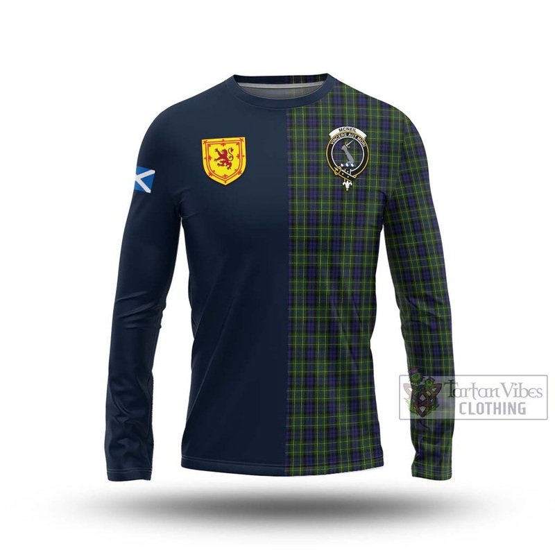 McNeil of Colonsay Tartan Long Sleeve T-Shirt Alba with Scottish Lion Royal Arm Half Style
