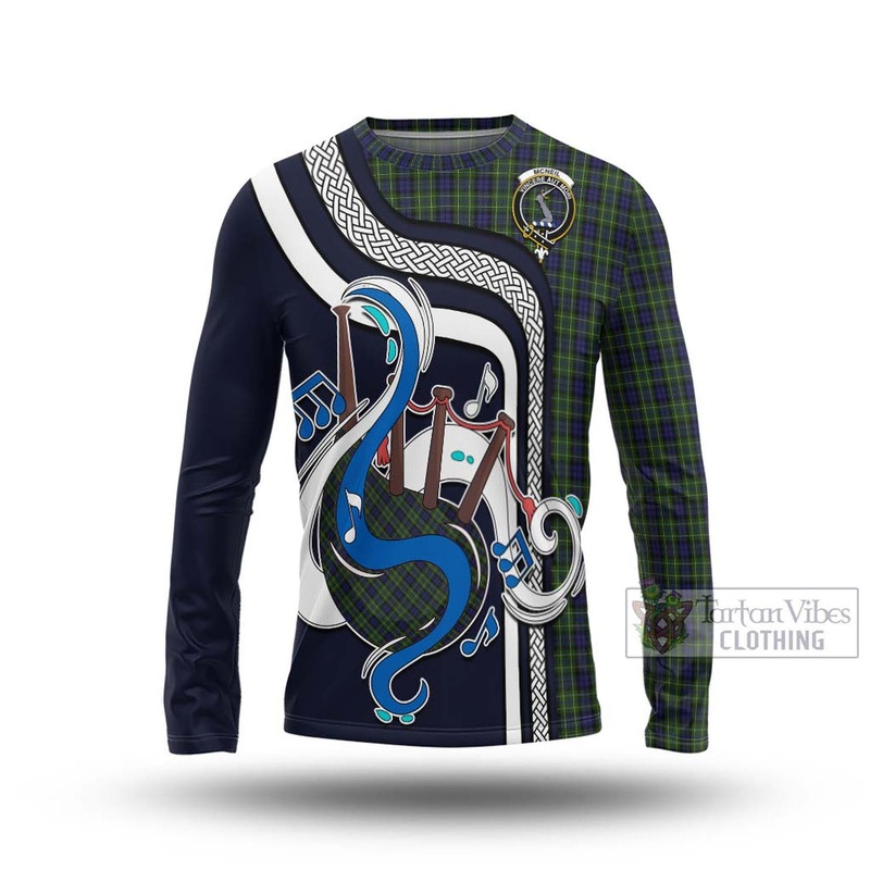 McNeil of Colonsay Tartan Long Sleeve T-Shirt with Epic Bagpipe Style
