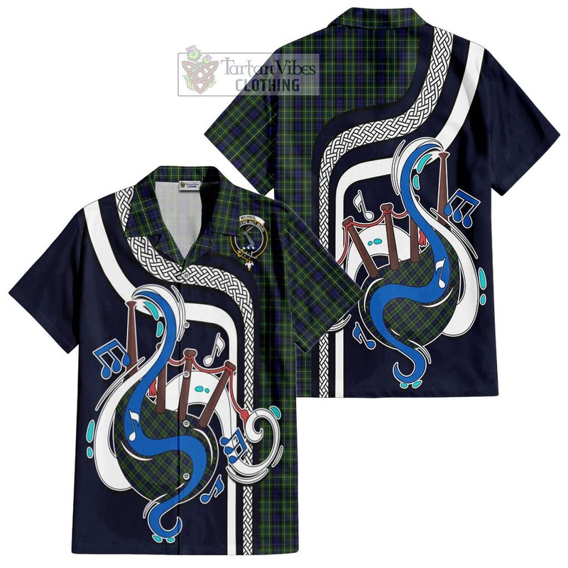McNeil of Colonsay Tartan Short Sleeve Button Shirt with Epic Bagpipe Style