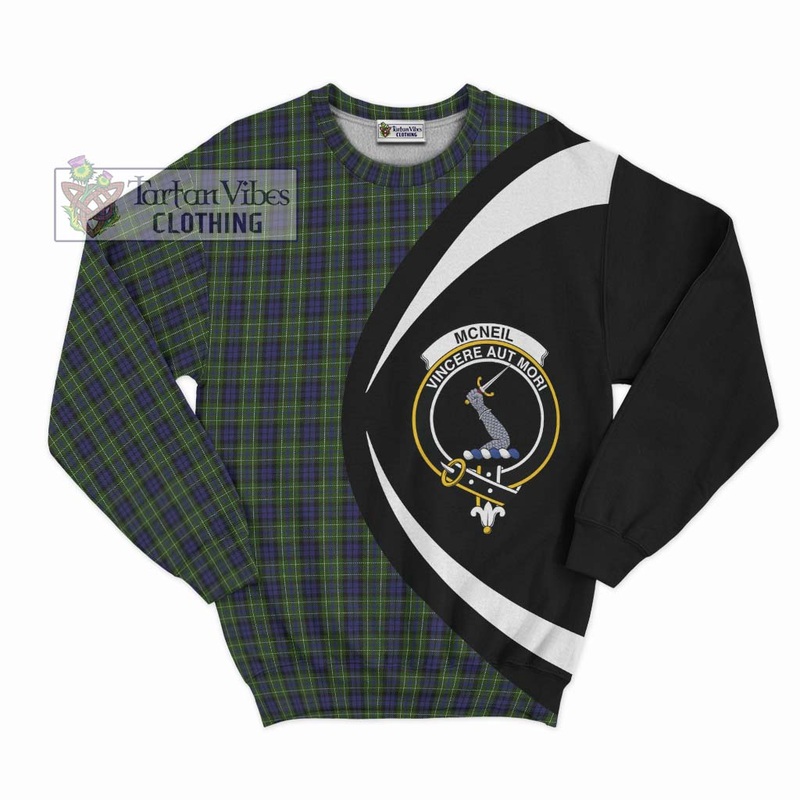 McNeil of Colonsay Tartan Sweatshirt with Family Crest Circle Style