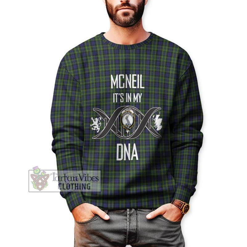 McNeil of Colonsay Tartan Sweatshirt with Family Crest DNA In Me Style