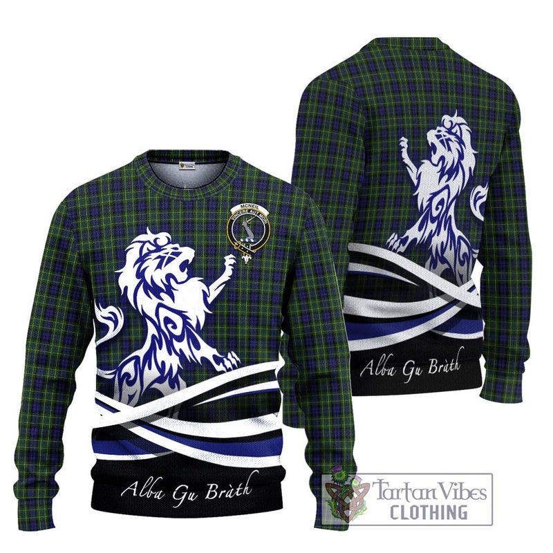 McNeil of Colonsay Tartan Ugly Sweater with Alba Gu Brath Regal Lion Emblem