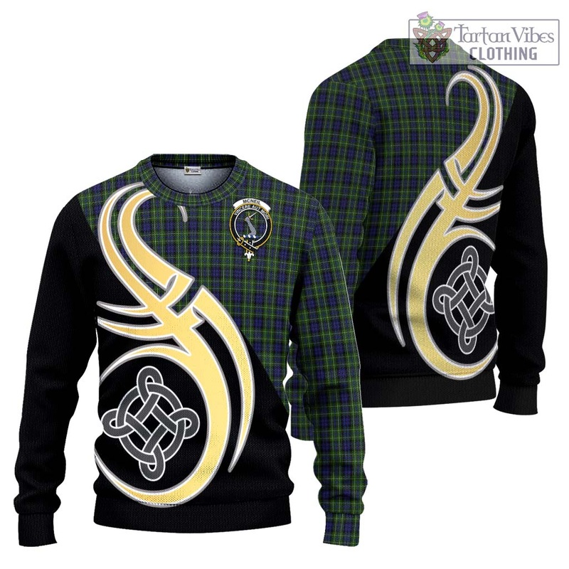 McNeil of Colonsay Tartan Ugly Sweater with Family Crest and Celtic Symbol Style