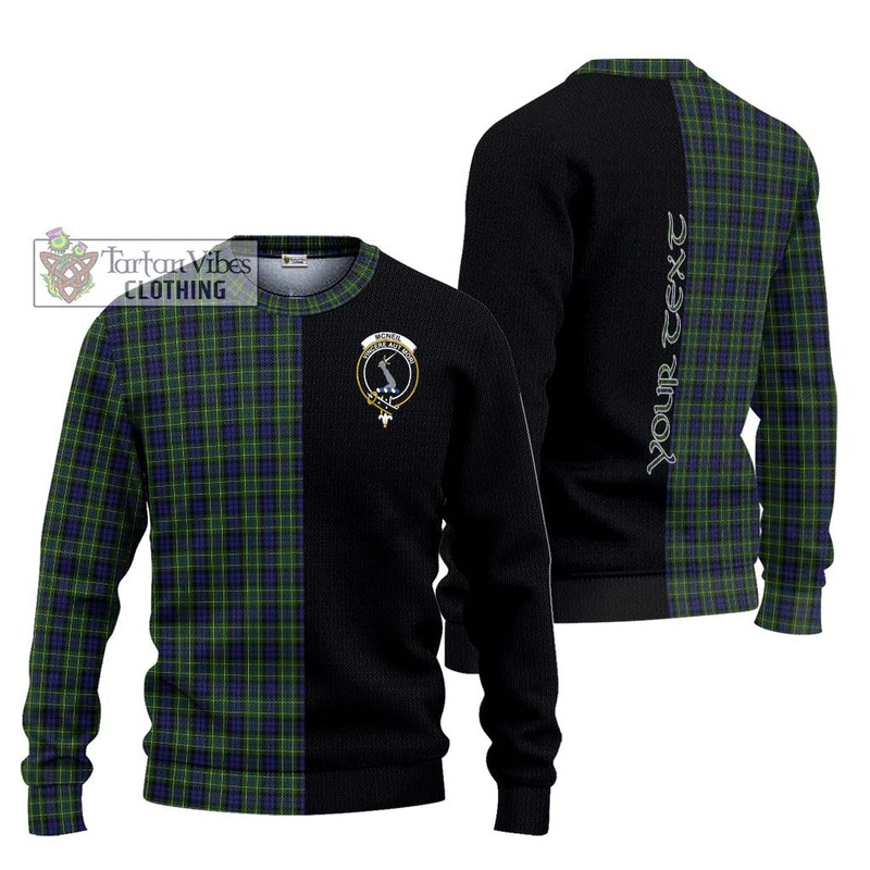 McNeil of Colonsay Tartan Ugly Sweater with Family Crest and Half Of Me Style