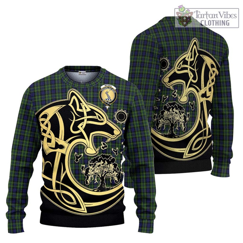 McNeil of Colonsay Tartan Ugly Sweater with Family Crest Celtic Wolf Style