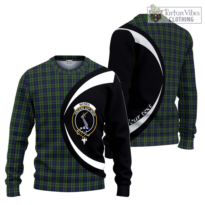 McNeil of Colonsay Tartan Ugly Sweater with Family Crest Circle Style