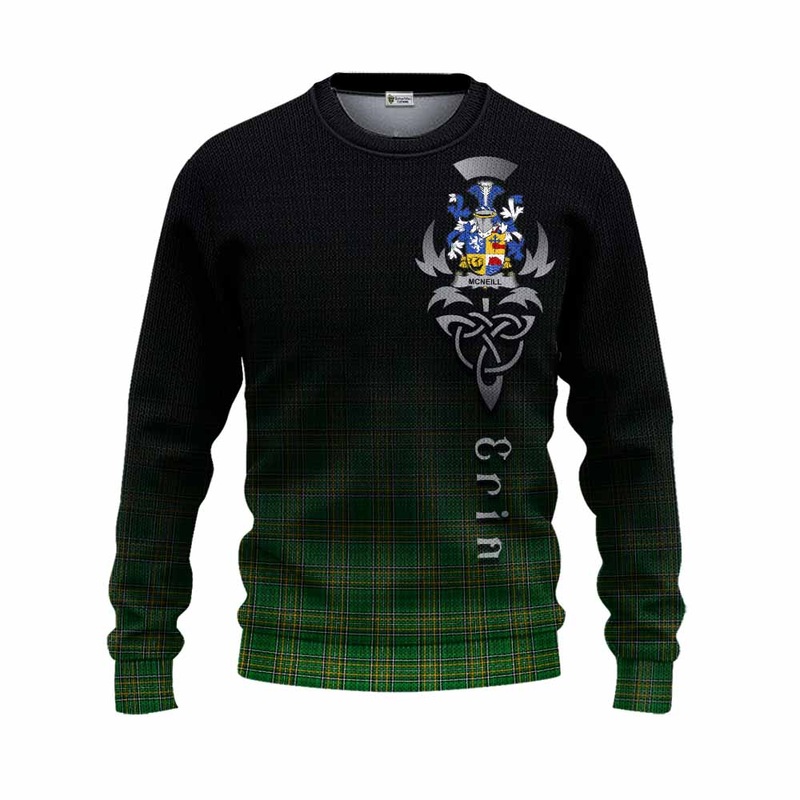McNeill Irish Clan Knitted Sweater with Coat of Arms Erin Go Bragh Celtic Inspired
