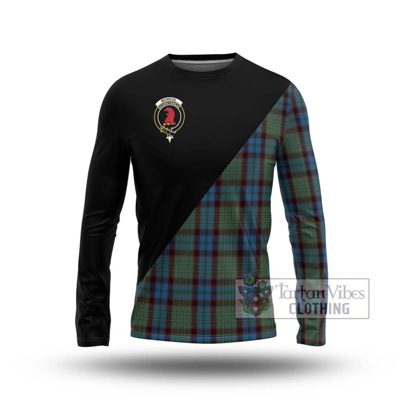 McNicol Hunting Tartan Long Sleeve T-Shirt with Family Crest and Military Logo Style