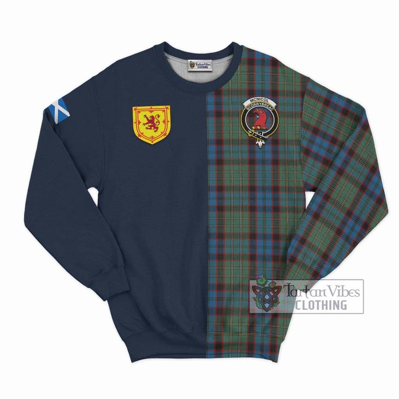 McNicol Hunting Tartan Sweatshirt Alba with Scottish Lion Royal Arm Half Style
