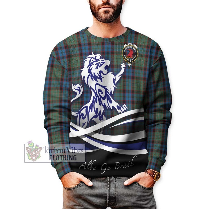 McNicol Hunting Tartan Sweatshirt with Alba Gu Brath Regal Lion Emblem