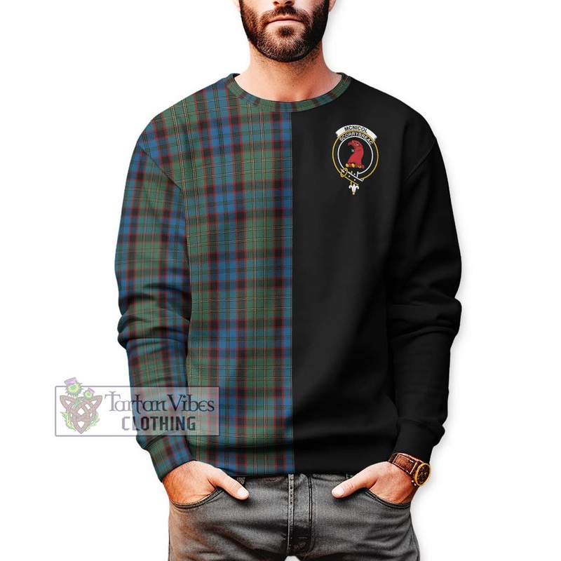 McNicol Hunting Tartan Sweatshirt with Family Crest and Half Of Me Style