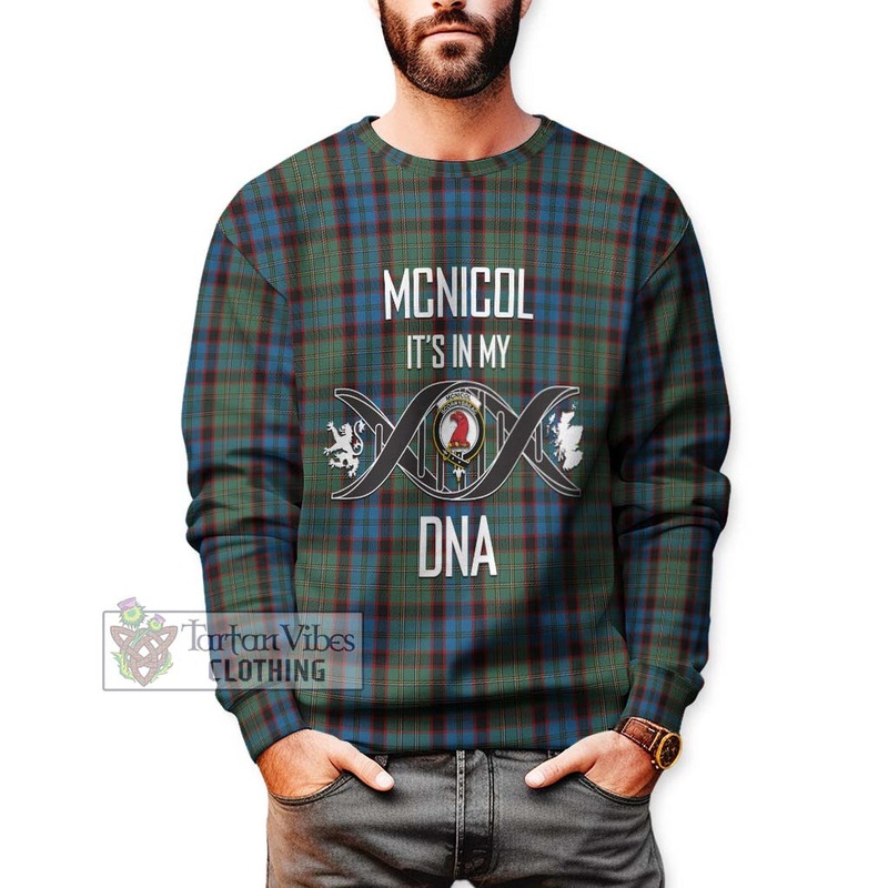 McNicol Hunting Tartan Sweatshirt with Family Crest DNA In Me Style