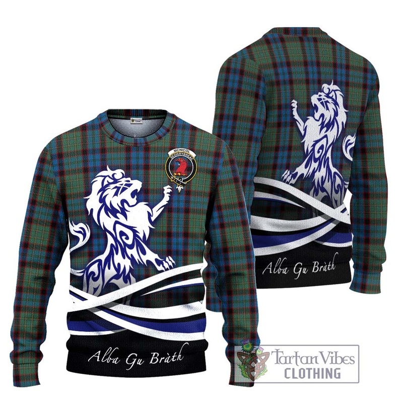 McNicol Hunting Tartan Ugly Sweater with Alba Gu Brath Regal Lion Emblem