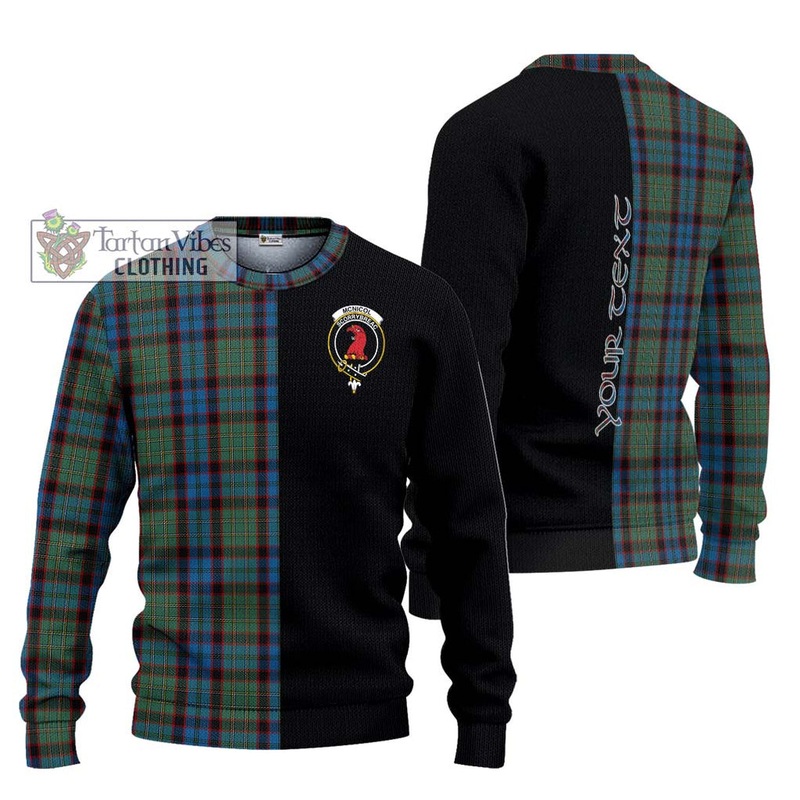 McNicol Hunting Tartan Ugly Sweater with Family Crest and Half Of Me Style