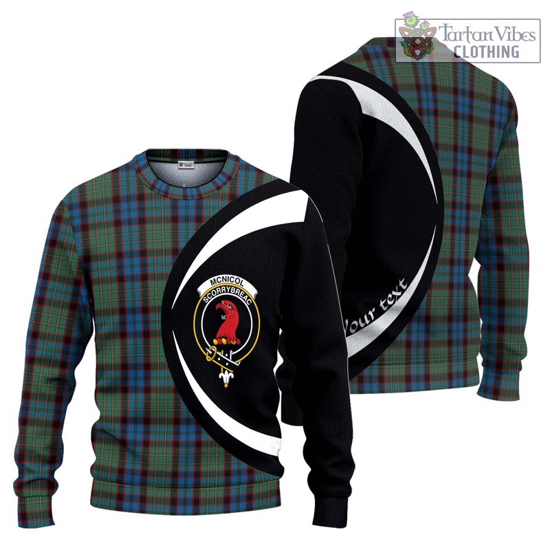 McNicol Hunting Tartan Ugly Sweater with Family Crest Circle Style