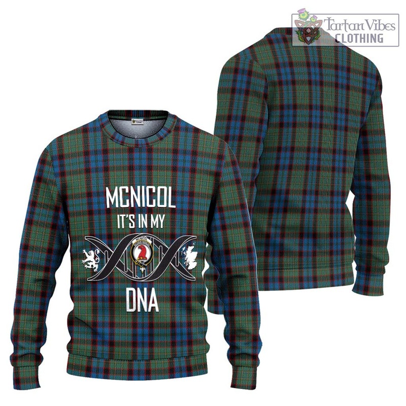 McNicol Hunting Tartan Ugly Sweater with Family Crest DNA In Me Style