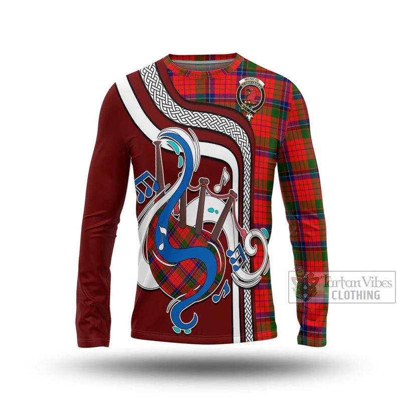 McNicol of Scorrybreac Tartan Long Sleeve T-Shirt with Epic Bagpipe Style