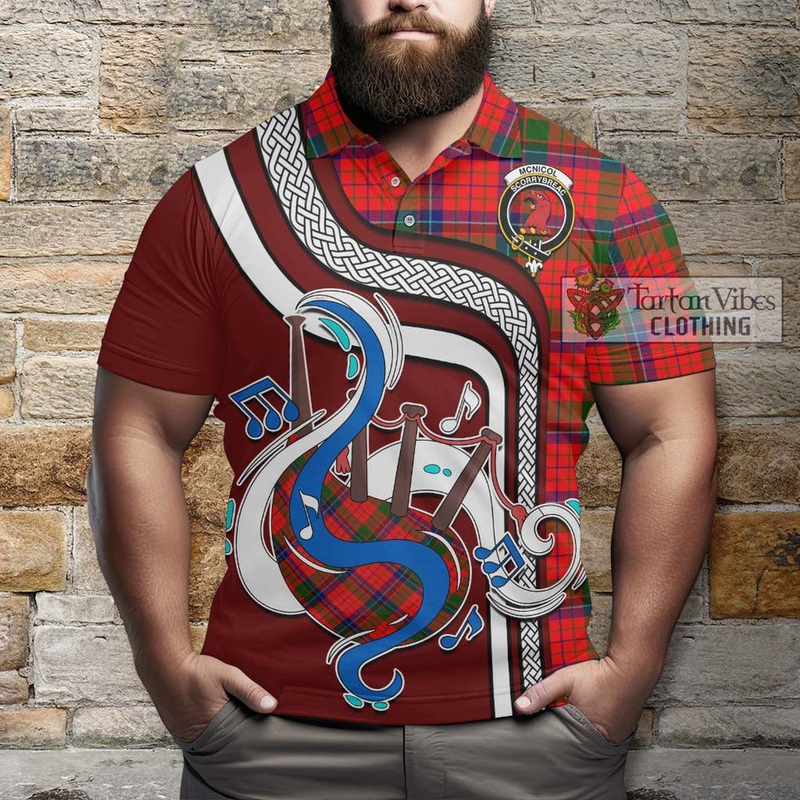 McNicol of Scorrybreac Tartan Polo Shirt with Epic Bagpipe Style