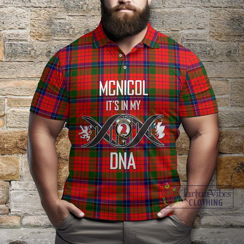McNicol of Scorrybreac Tartan Polo Shirt with Family Crest DNA In Me Style