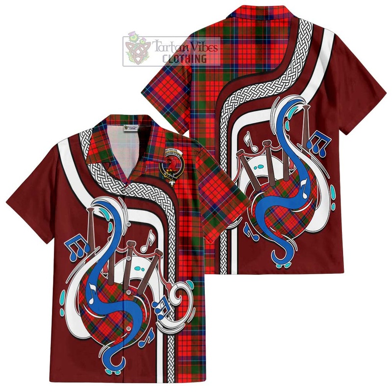 McNicol of Scorrybreac Tartan Short Sleeve Button Shirt with Epic Bagpipe Style