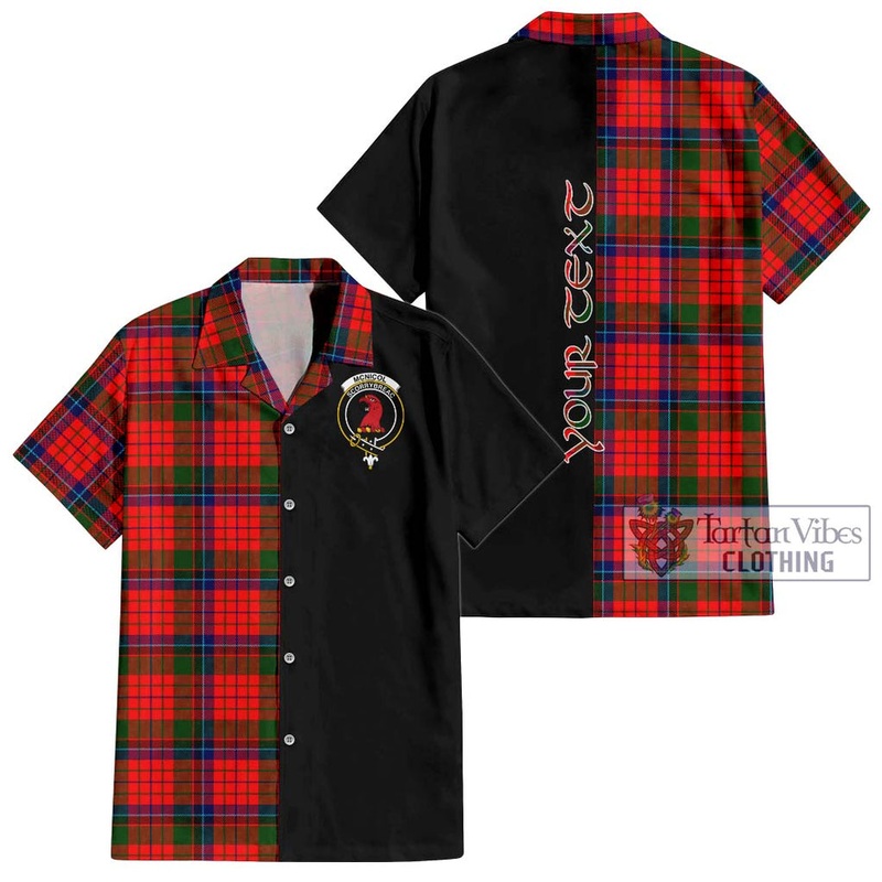 McNicol of Scorrybreac Tartan Short Sleeve Button Shirt with Family Crest and Half Of Me Style