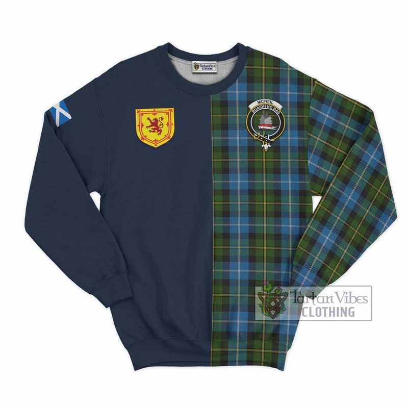 McNeil of Barra Tartan Sweatshirt Alba with Scottish Lion Royal Arm Half Style