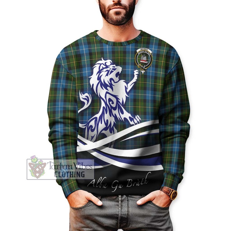 McNeil of Barra Tartan Sweatshirt with Alba Gu Brath Regal Lion Emblem