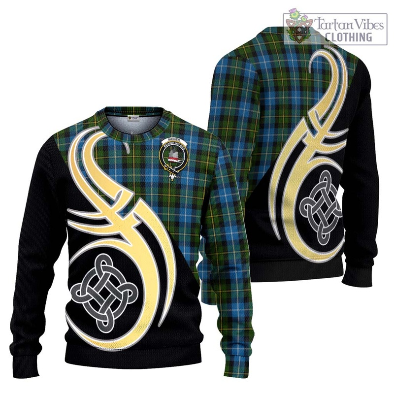 McNeil of Barra Tartan Ugly Sweater with Family Crest and Celtic Symbol Style