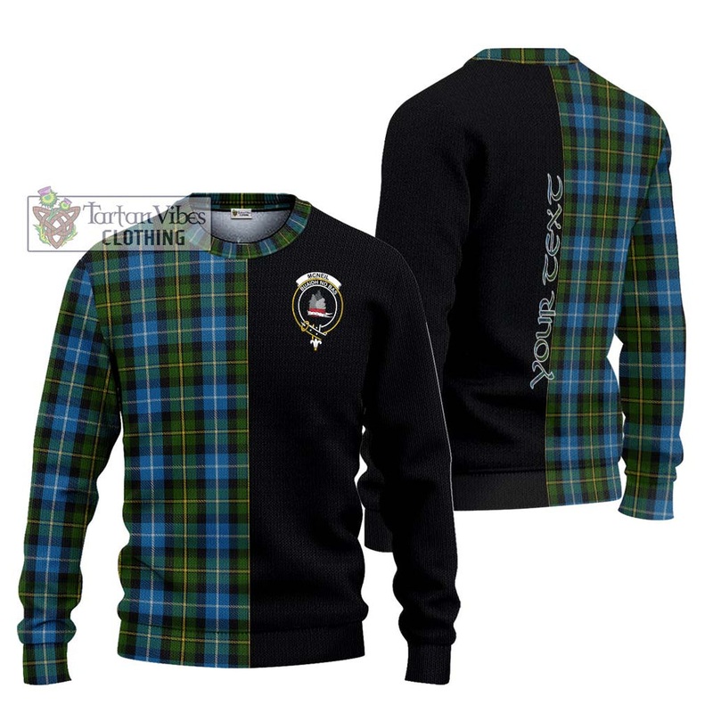 McNeil of Barra Tartan Ugly Sweater with Family Crest and Half Of Me Style