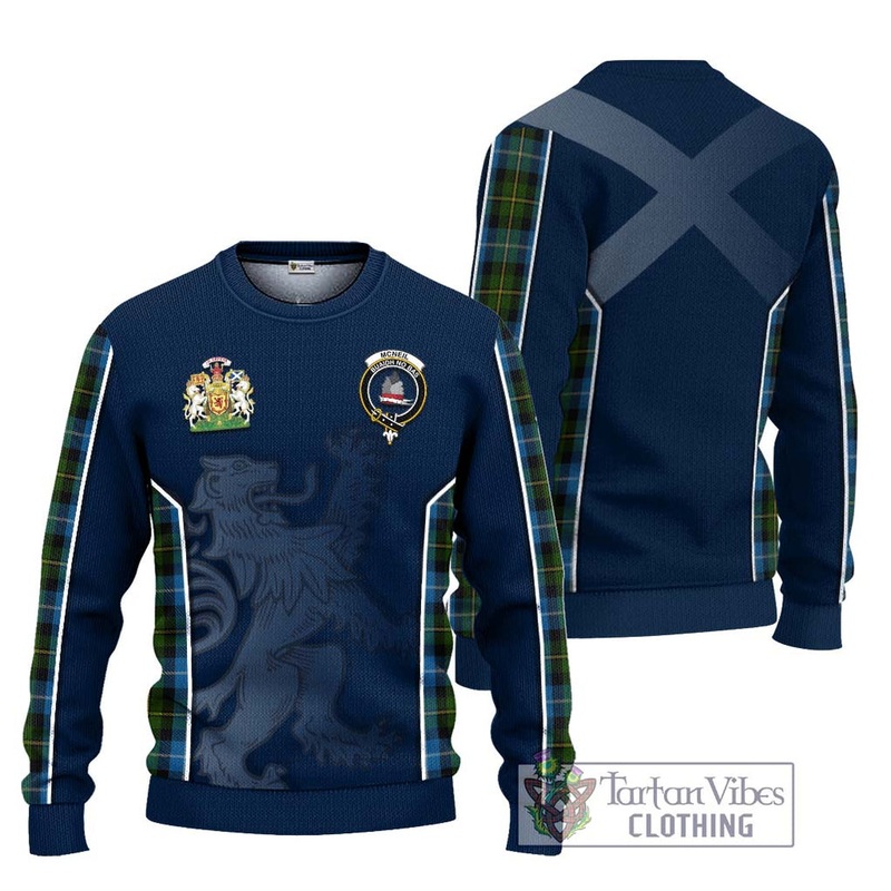 McNeil of Barra Tartan Ugly Sweater with Family Crest and Lion Rampant Vibes Sport Style