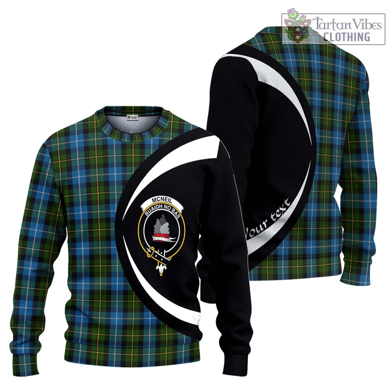 McNeil of Barra Tartan Ugly Sweater with Family Crest Circle Style