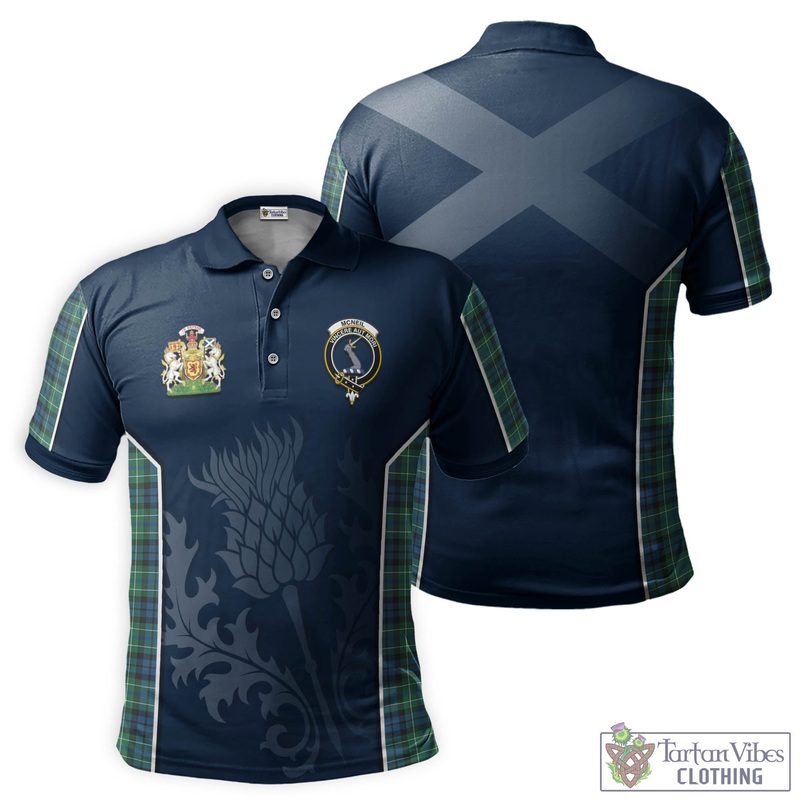McNeil of Colonsay Ancient Tartan Men's Polo Shirt with Family Crest and Scottish Thistle Vibes Sport Style