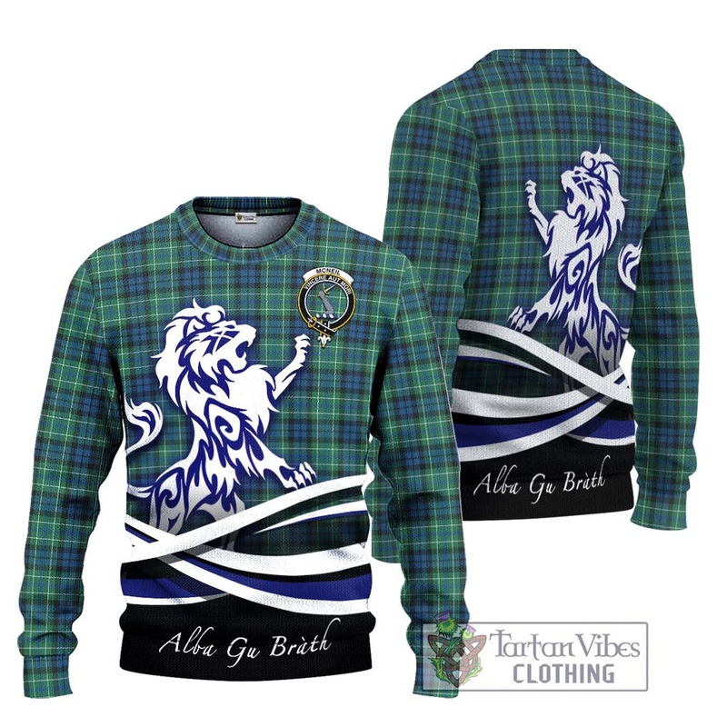 McNeil of Colonsay Ancient Tartan Ugly Sweater with Alba Gu Brath Regal Lion Emblem