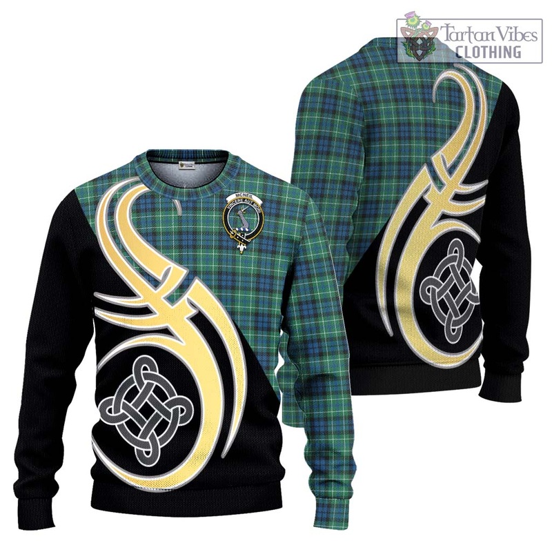 McNeil of Colonsay Ancient Tartan Ugly Sweater with Family Crest and Celtic Symbol Style