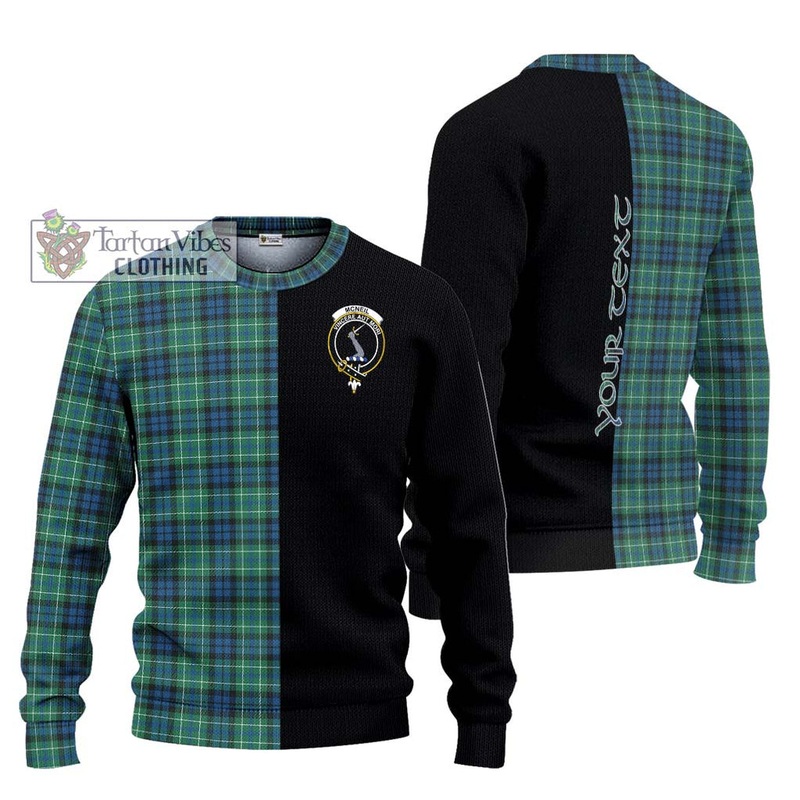 McNeil of Colonsay Ancient Tartan Ugly Sweater with Family Crest and Half Of Me Style