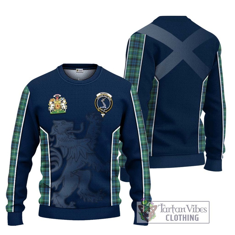 McNeil of Colonsay Ancient Tartan Ugly Sweater with Family Crest and Lion Rampant Vibes Sport Style
