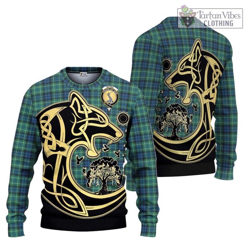 McNeil of Colonsay Ancient Tartan Ugly Sweater with Family Crest Celtic Wolf Style