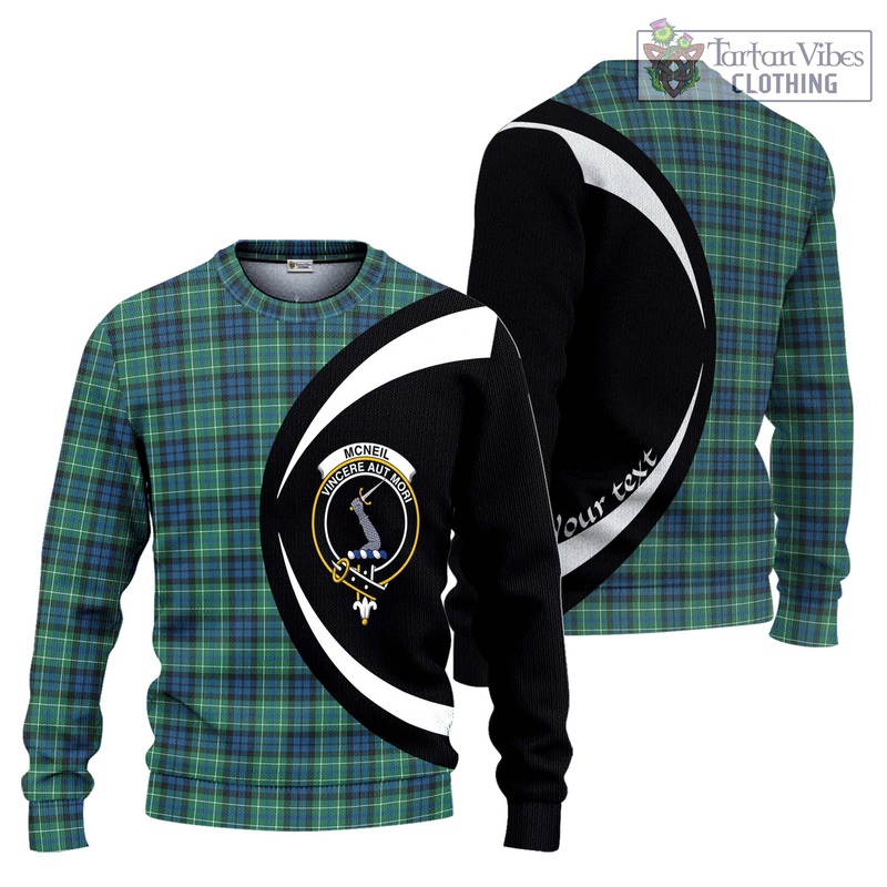 McNeil of Colonsay Ancient Tartan Ugly Sweater with Family Crest Circle Style