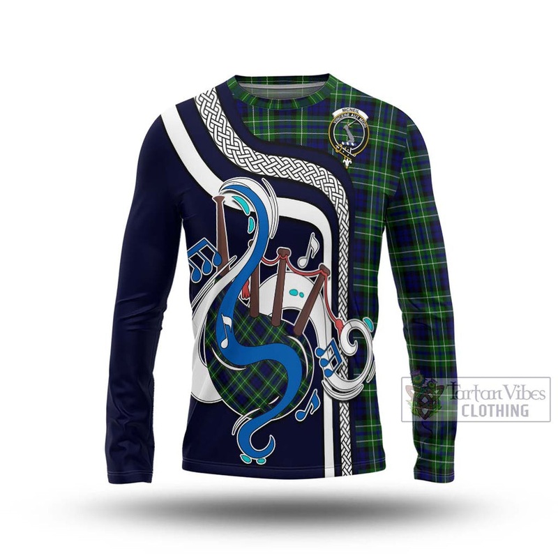 McNeil of Colonsay Modern Tartan Long Sleeve T-Shirt with Epic Bagpipe Style