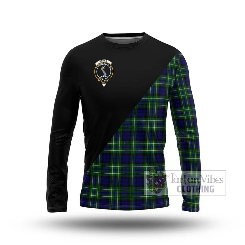 McNeil of Colonsay Modern Tartan Long Sleeve T-Shirt with Family Crest and Military Logo Style