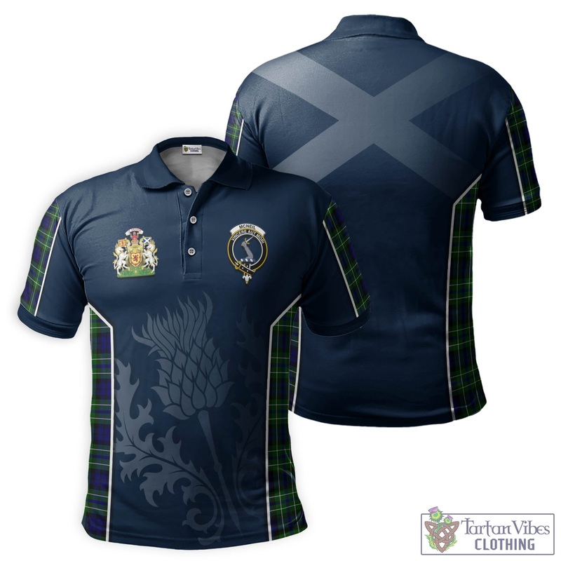 McNeil of Colonsay Modern Tartan Men's Polo Shirt with Family Crest and Scottish Thistle Vibes Sport Style