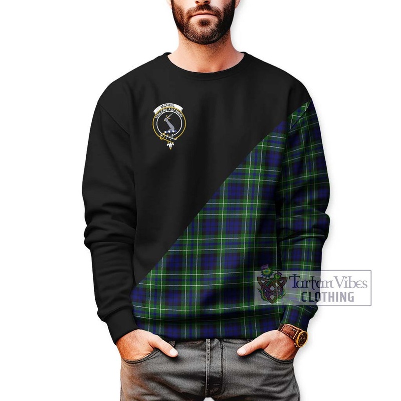 McNeil of Colonsay Modern Tartan Sweatshirt with Family Crest and Military Logo Style