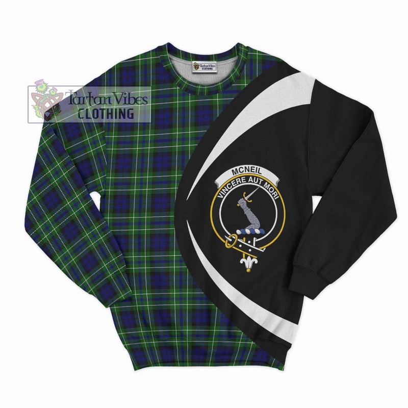 McNeil of Colonsay Modern Tartan Sweatshirt with Family Crest Circle Style
