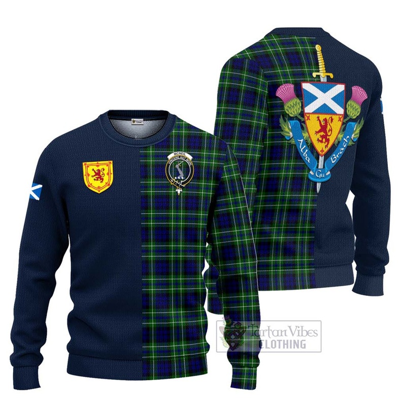 McNeil of Colonsay Modern Tartan Ugly Sweater with Scottish Lion Royal Arm Half Style