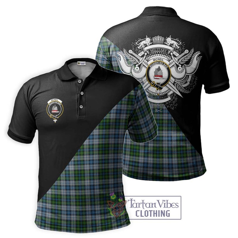 McNeil Dress Tartan Polo Shirt with Family Crest and Military Logo Style